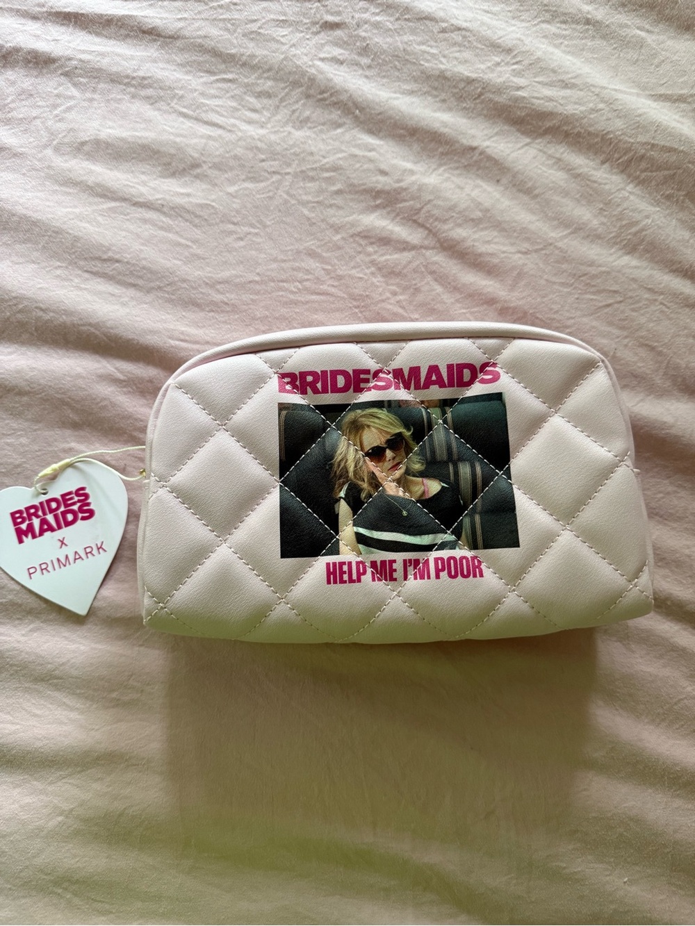 Primark Pink Bridesmaids Quilted Cosmetic Pouch